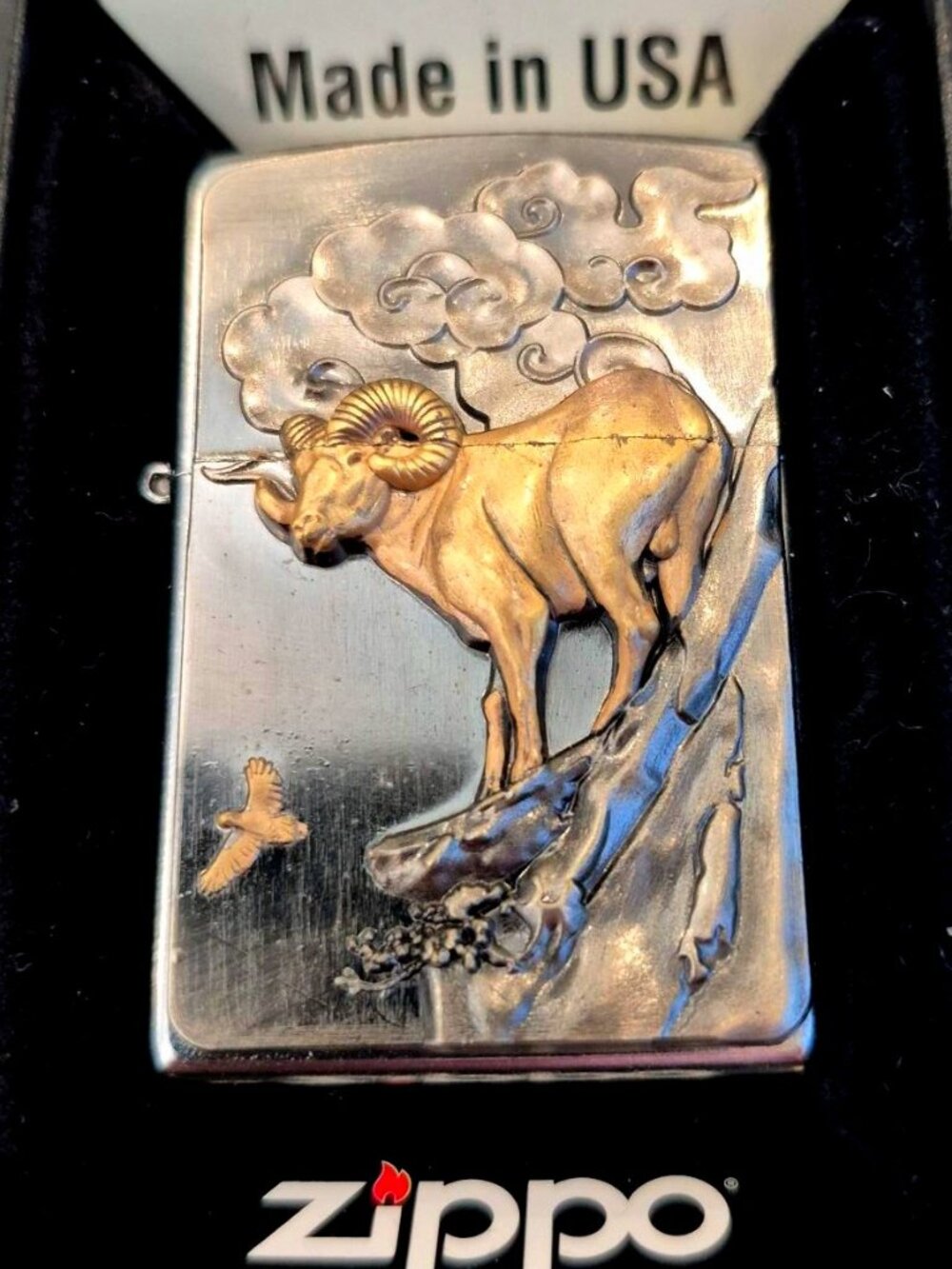 Sharp 2015 Big Horned Sheep Emblem Zippo Lighter